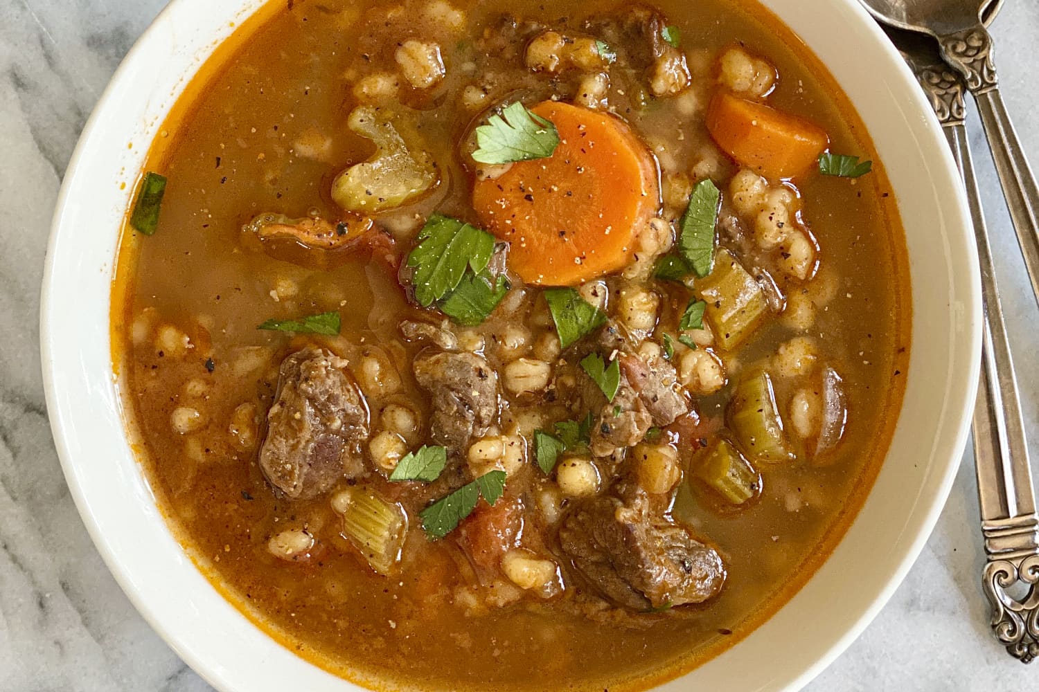 Beef outlet barley stew